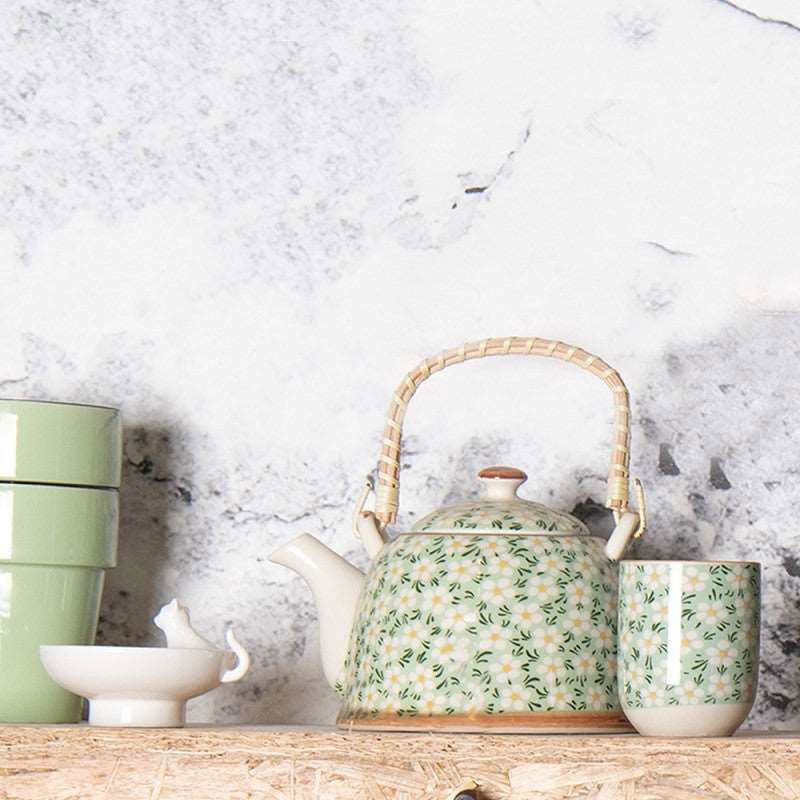 Groene Botanic Keramische Theepot met Filter - - Djuusje&